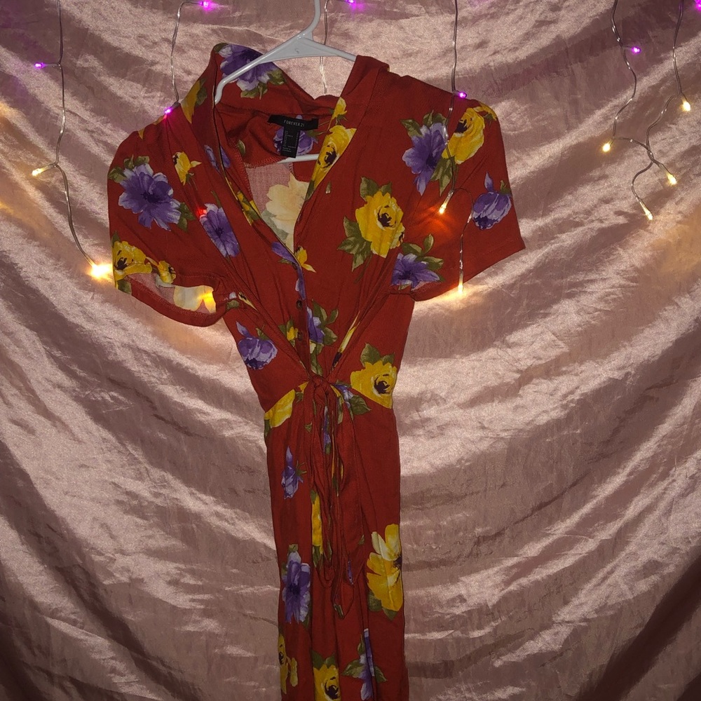 Forever 21 Red Floral Dress